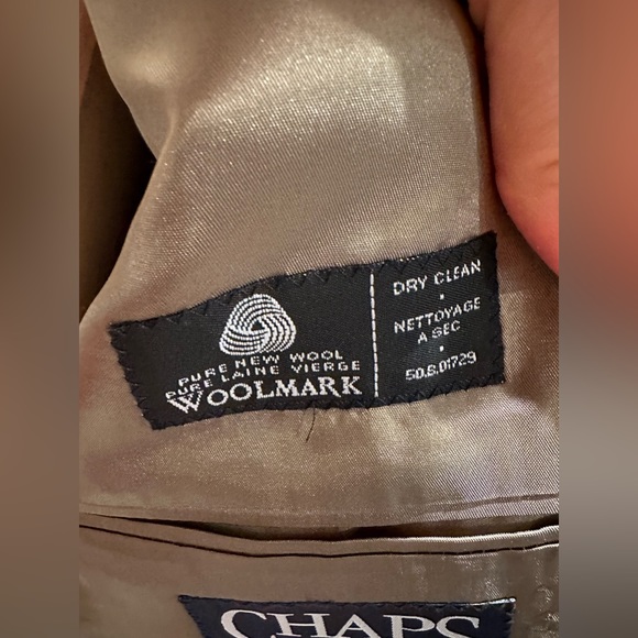 Chaps Brown Tan Pure New Wool Pure Laine Vierge Single Breasted Blazer S… - Picture 8 of 15